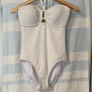 Bleu Rod Beattie White Textured Swimsuit